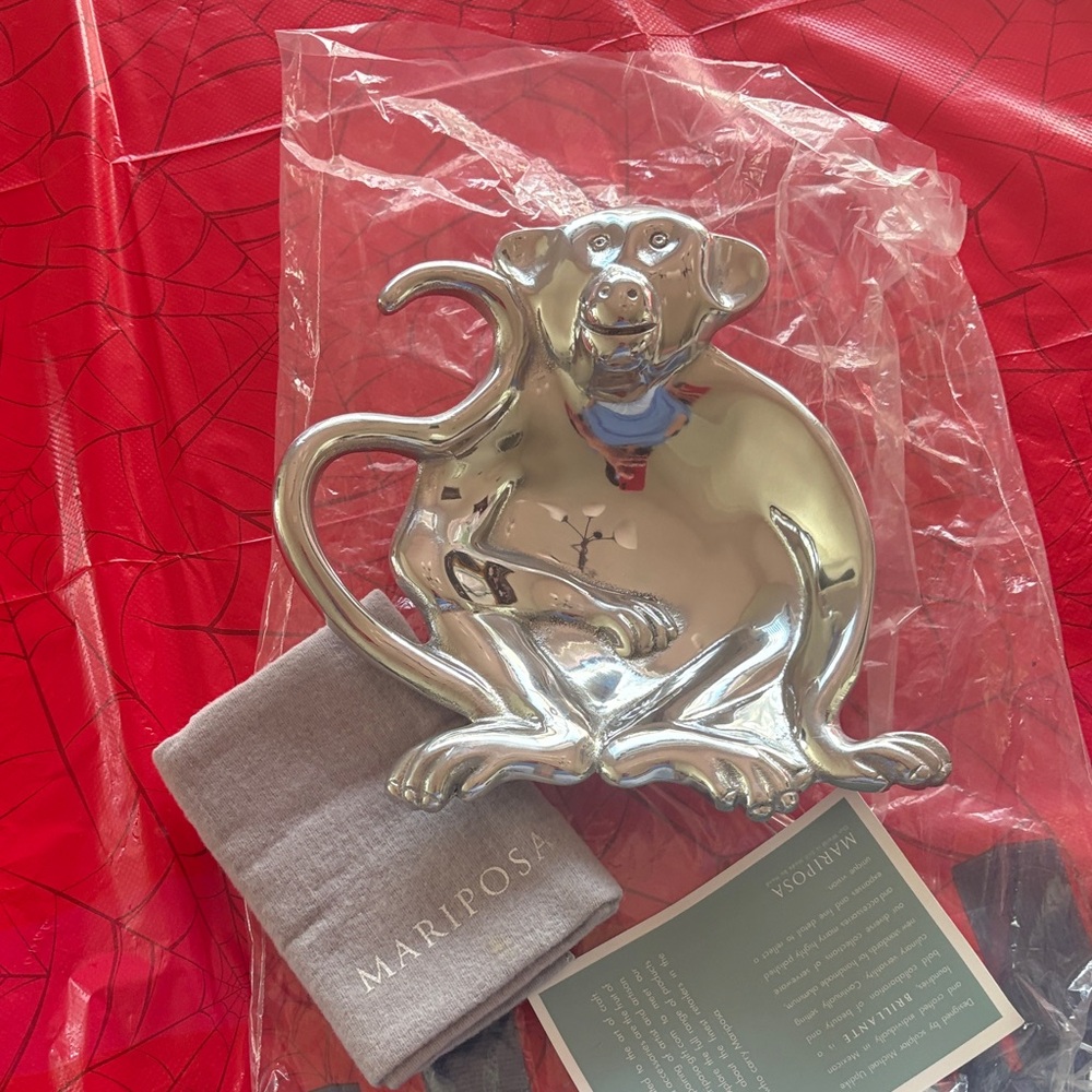 Mariposa Silver Monkey Dish